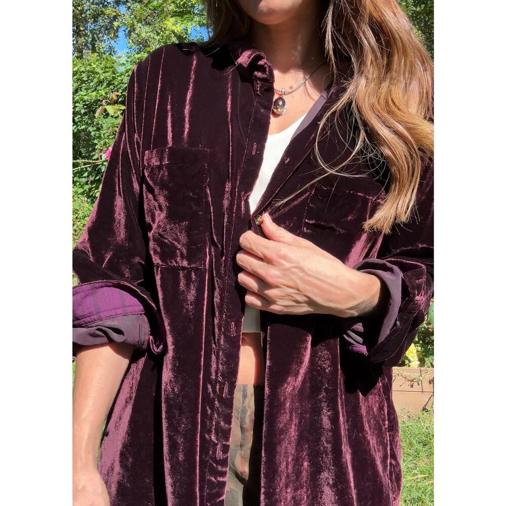 Maeve Velvet Oxblood Button-Down Shirt — Anthropologie